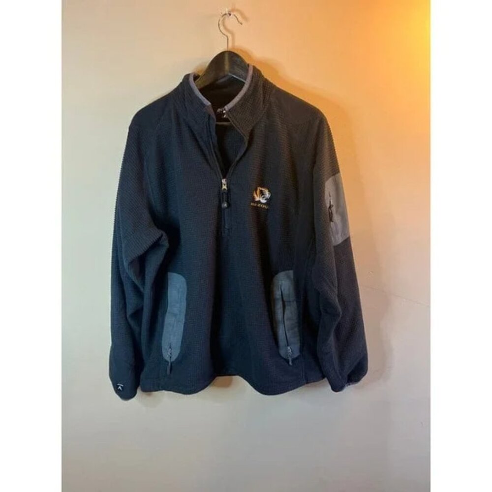 Mizzou Tigers Waffle Knit Fleece‎ Quarter Zip Pullover - Mens